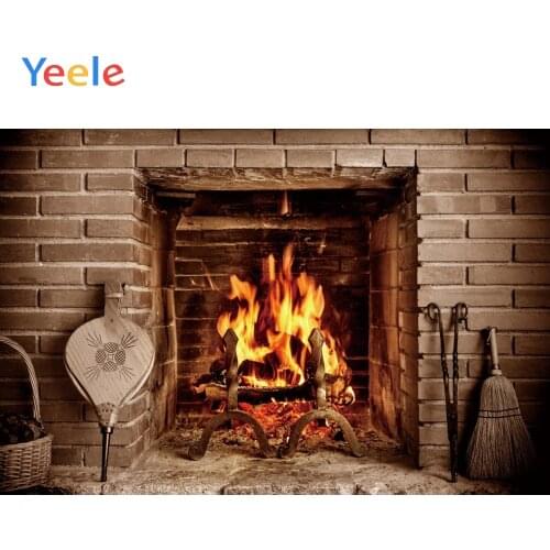 Christmas Fireplace Wooden Brick Wall Decor Baby Birthday Backdrop Photography Custom Photographic Background For Photo Studio