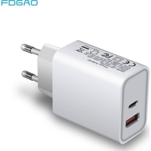 18W PD QC3.0 Fast Charging Type C Quick Charge 3.0 US Adapter Dual USB Charger For iPhone 12 11 Pro Max Mini SE 2 XS XR 8 7 iPad
