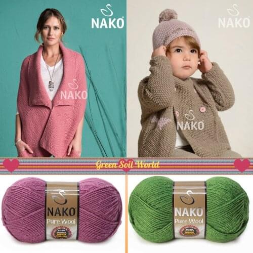 Wool Knitted Yarn - 15 Color Options - 220 Meters(100gr) - Knitting Yarn Ball - Nako Pure Wool - Sweaters - Cardigans - Shawl - Scarves - Home Textile - Accessory Materials - Scarf - Beanie - Winter -DIY