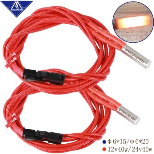 Mellow 3D Printer 6*15/20/30MM 12V/24V 40W Replace Heater Cartridge For Sidewinder X1 SW-1 Ender 3 J-Head HOTEND Volcano MK8 MK9