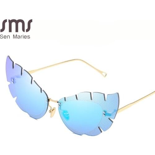 Cat Eye Rimless Sunglasses Women Men Vintage Sun Glasses Men Oversized Retro Eyeglasses Steampunk Eyewear UV400