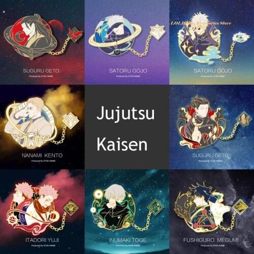 Japanese Anime Jujutsu Kaisen Gojo Satoru Metal Badge Button Brooch Pins Collection Medal Pendant Toy Cosplay Gift