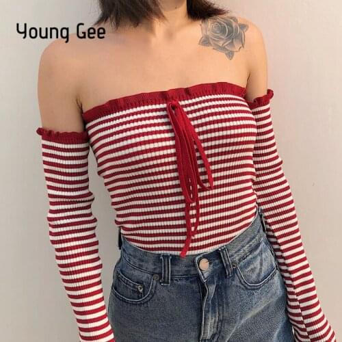 Женские вязаные пуловеры Young Gee China At AliExpress