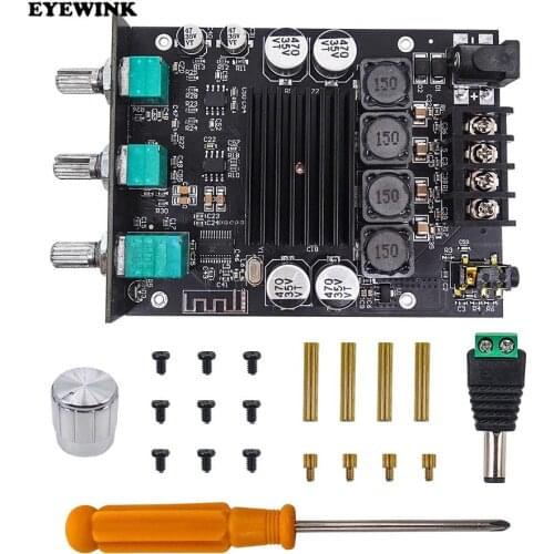 ZK-1002T TPA3116D2 Bluetooth 5.0 Subwoofer Amplifier Board 2*100W 2.0 Channel High Power Audio Stereo Amplifier Board Bass AMP