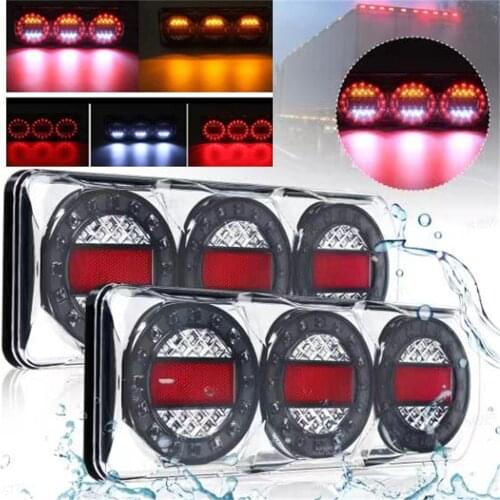 2PCS 12v Trailer Rear Lights 90LED Trailer Lights Rear Stop Signal Light Reverse Turn Sign Trailer Lighting Tail Lights