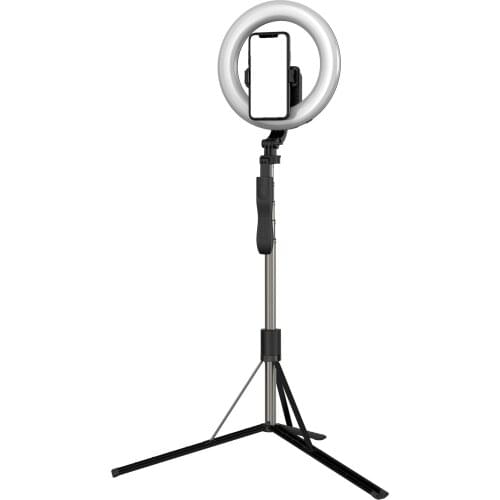 4 In 1 Wireless Bluetooth Selfie Stick Handheld Remote Shutter, with 8 Inch Led Ring Photography Light for Phones