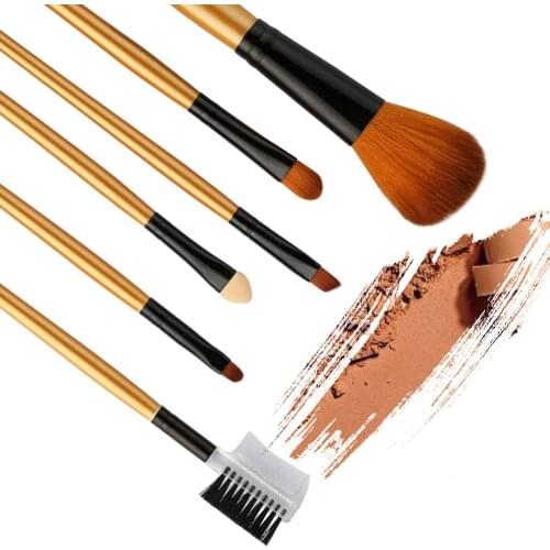 6pc Makeup Brushes Set Multifunction Powder Foundation Eye Shadow Eyeliner Lip Make Up Cosmetics Synthetic Hair Brush Freeship
