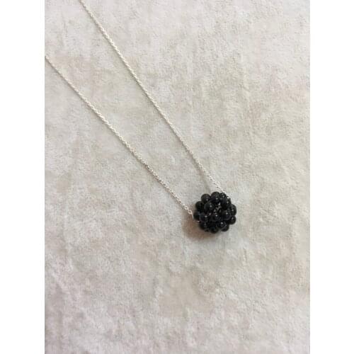 925 sterling silver Onyx doğaltaşlı Globe Necklace