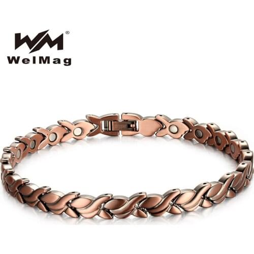 Welmag Red Copper Magnetic Bio Energy Bracelets For Women Healing Magnet Bracelet Blood Pressure Female Jewelry Dropshipping