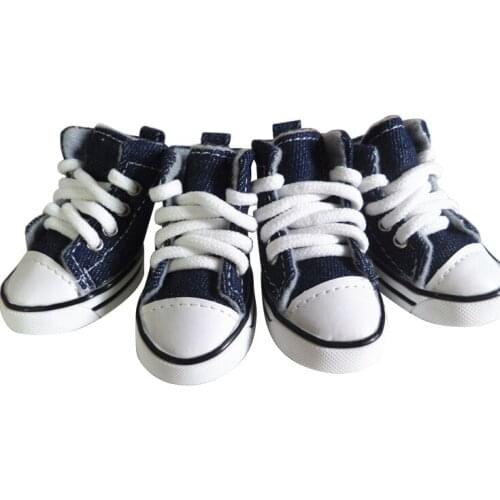 Denim Dog Shoes Sport Anti-slip Sneaker Casual Pet Shoes For Dog Teddy chihuahua Boots small Size Dog Shoes