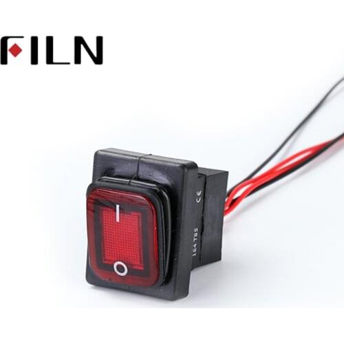 FILN IP68 4 pin Illuminated neon lamp on off 30A heavy duty sealed waterproof boat rocker switch perforate 30 x 22 mm