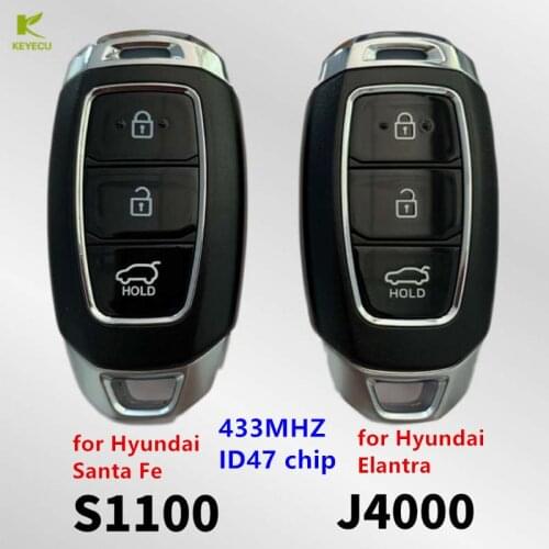 KEYECU Replacement Smart Remote Key 433MHz ID47 for Hyundai Elantra 2017-19 95440-J4000,95440-S1100 for Hyundai Santa Fe 2018-20