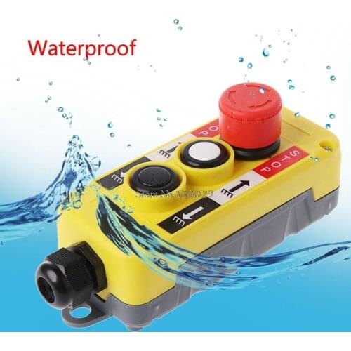Red Emergency Stop Up Down Push Button Switch Waterproof Industrial Switch For Electric Crane Hoist Pendant Control Station