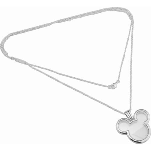 Mouse Locket Necklace Fits For Beads & Charms DIY Chain Fashion Female Necklace Sterling Silver Jewelry