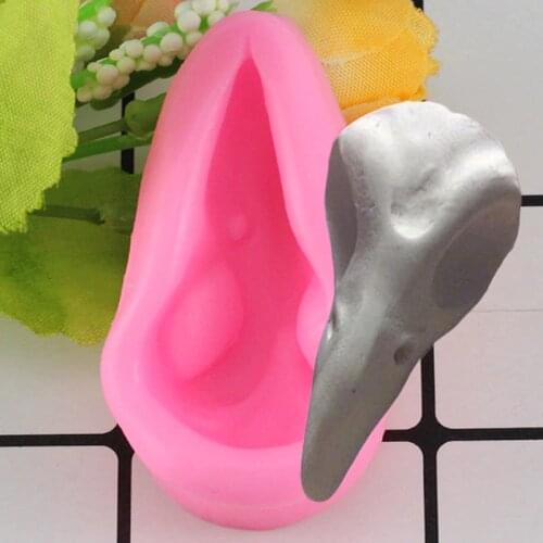Mujiang 3D Raven Head Skull Silicone Cake Mold Bird Fondant Cake Decorating Tool Soap Resin Clay Candy Chocolate Gumpaste Molds