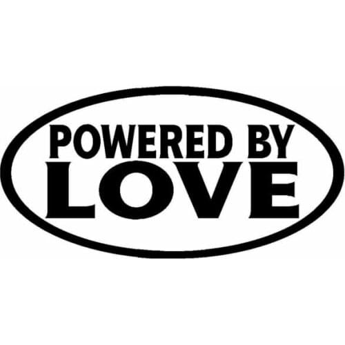 Powered By Love Personality Car Sticker Pvc Motorcycle Car Decal Sticker Anti-UV Car Window Body Decorative Stickers Accessories