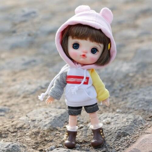 New Cute ob11 baby Clothes long Sleeve Sweatshirt Hat for ob11,obitsu 11,1/12bjd doll clothes accessories for dolls Toy