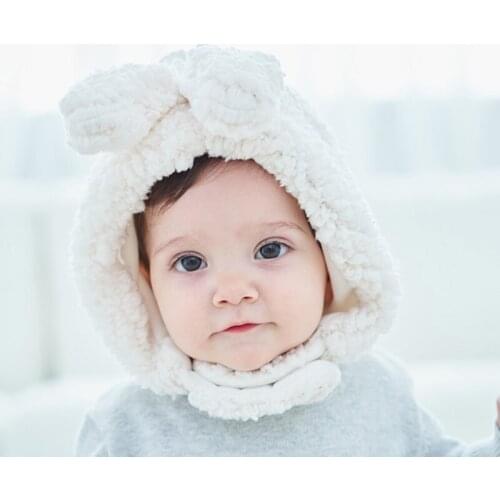 Autumn Winter Baby Cute Warm Plush Beanie Windproof Ear Protection Warm Hat