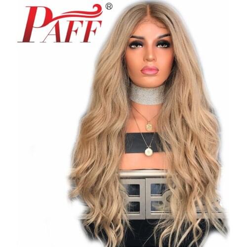 PAFF Blonde Wigs Lace Front Human Hair Wigs Natural Wave Brazilian Remy Hair Bleached Knots Wig With Baby Hair