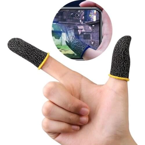 2pcs Finger Cover Breathable Game Controller Finger Sleeve For Pubg Sweat Proof Non-Scratch Touch Screen Gaming Thumb Gloves