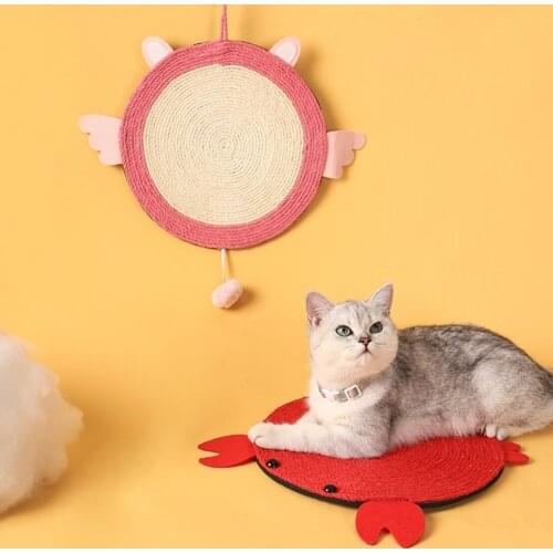 Cat Scratch Cushion Angel Crab Cute Modelling Sisal Healthy Material Save Furniture Cat Paw Sharpening Toys Mat