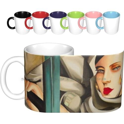 Tamara De Lempicka Self-Portrait In The Green Bugatti Ceramic Mugs Coffee Cups Milk Tea Mug Art Teachers Modernist Famous