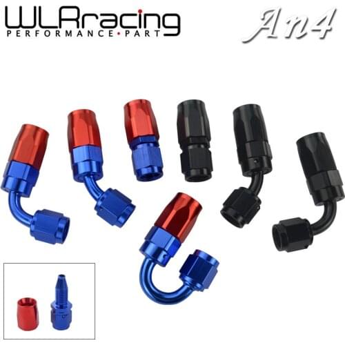 WLR AN4 Oil Fuel Swivel Hose Anoized Aluminum Straight Elbow 45 180 Degree Hose End Oil Fuel Reusable Fitting