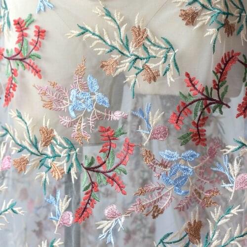 Color lace forest embroidery wedding dress skirt childrens dress skirt summer DIY clothing skin-friendly lace fabric