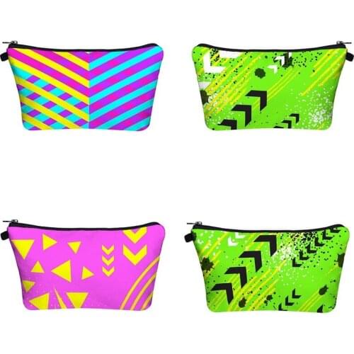 Womens Cosmetic Bag 3D Printing Make Up Organizer Saves Masks Clutch Travel Lipstick Handbags Zipper Wallet Storage Phone Bag