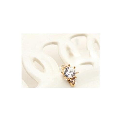 10pcs/lot Alloy Glitter 3d Nail Art Rings Decorations with Rhinestones Gold/Silver Nail Charms,Jewelry on Nails Salon Supplies