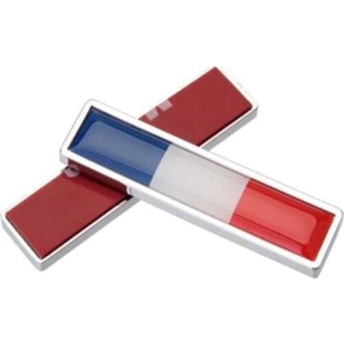 2Pcs/Lot France Flag Metal Car Sticker Decorate Sticker Emblem Badge For French National flag Cars