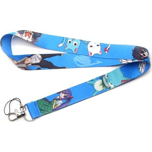 24pcs/lot DMLSKY cool anime Lanyard Keychain for keys Badge ID Mobile Phone Key rings Women Neck Straps Accessories M3323