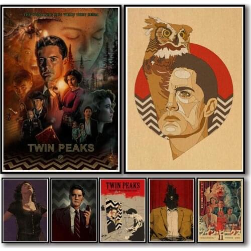 38 Designs Twin Peaks Kraftpaper Poster Tv Show Art Painting Funny Fancy Wall Sticker for Coffee House Bar 2
