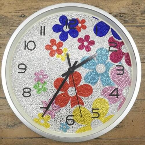 3D Special Shaped Diamond Embroidery cartoon flower Wall Clock 5D Diamond Painting Cross Stitch Watch Diamond Mosaic Decor a164