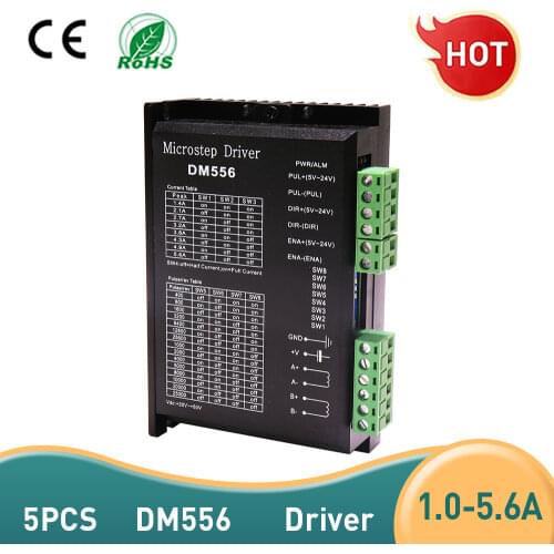 5Pcs NEMA17 NEMA23 NEMA342 phase 5.6A for 57 86 Stepper Motor ControllerDigital Stepper motor DM556 driver Stepper motor