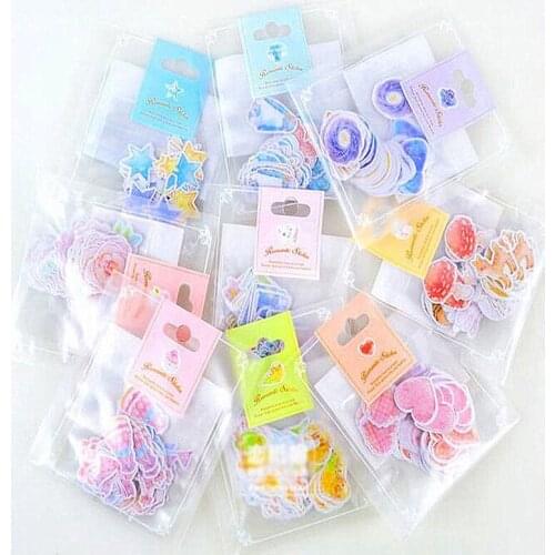 70pcs Cute Color Stickers Kawaii Stationery Stickers Paper Adhesive Sticker For Kids DIY Scrapbooking Albums Supplies