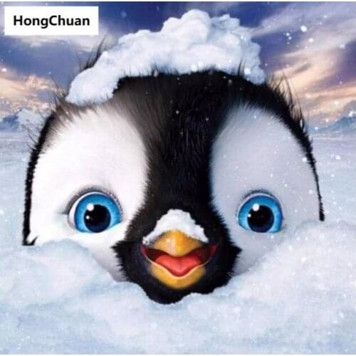 Diamond embroidery, cartoon penguin, 5d diamond painting square, round diamond inlay, rhinestone pictures, cross stitch, gifts