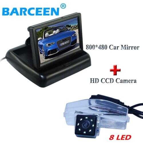 Higest night vision 8 led car rear view camera use for original car +lcd car monitor 4.3" screen for MAZDA 2 for MAZDA 3