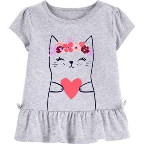 Bambino New Year 2021Tshirt for Girls Cartoon Summer Children Tops 2-7Years Little Kids Clothing Baby Costume Pure Cotton Shirt