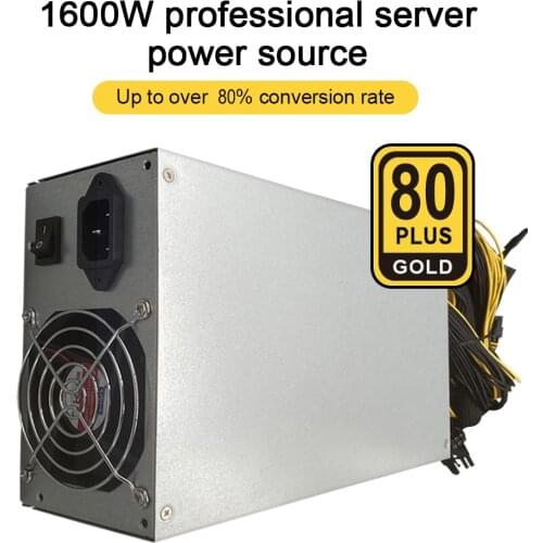 ETH Mining Machine Power Supply 180-240V ATX Input 10x6Pin Miner 90% Efficiency Device For BTC Bitcoin Mining Server 2000W