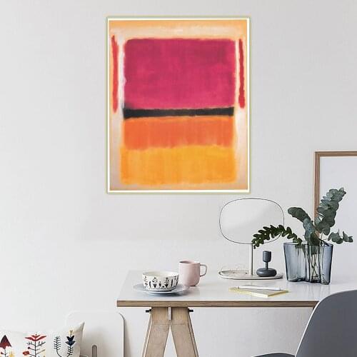 Citon Mark Rothko《Untitled (Violet, Black, Orange, Yellow on White and Red)》Canvas Oil Painting Picture Home interior Decoration