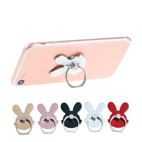 Rabbit Design Phone Holders 360 Degree Metal Finger Ring Mobile Phone Smartphone Stand Holder For IPhone For Samsung