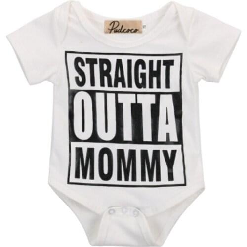 2017 Summer kids girl boy clothes Letter Cotton Casual Short Sleeve Bodysuit Size 0-24M