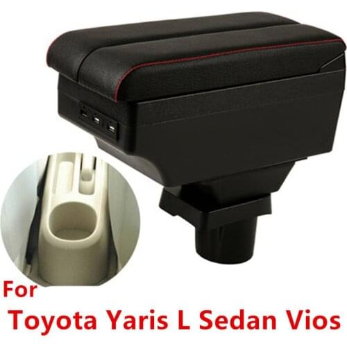 Dual Layer Center Console Storage Box For Toyota Yaris L Sedan Vios 2002 - 2008 Faux Cup Holder Armrest Arm Rest 2015 2016 2017