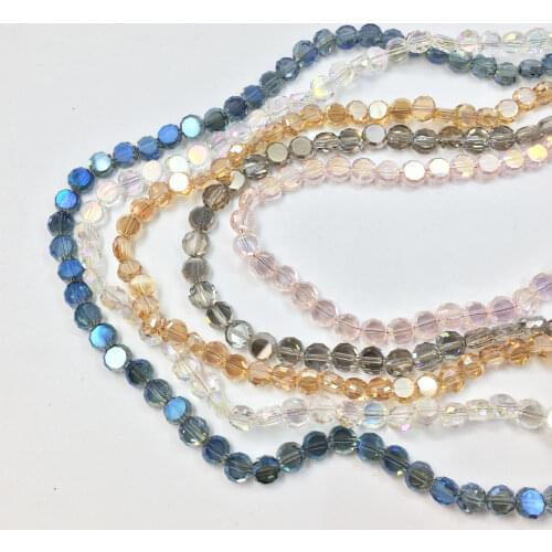 Eruifa 20pcs 6mm Bread Faceted Galss Beads Charms Pendant Jewelry DIY Hand making Earring Necklace Bracelet 5colors