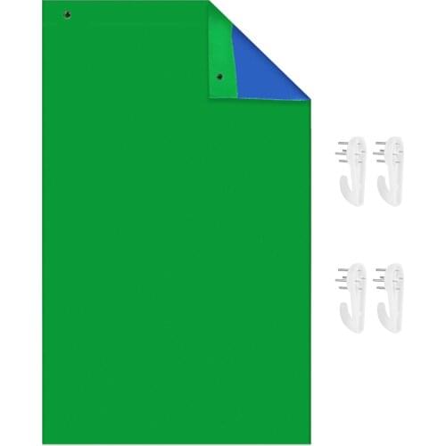 Andoer 1.5 * 3 Meters/ 5 * 10 Feet Bi-Color Backdrop Washable Background Screen Polyester Cotton Material Hanging Loops Design