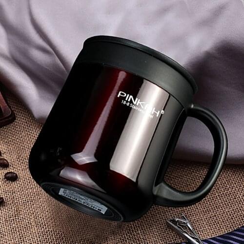 Mug 350ML 304 Stainless Steel Thermos Mugs Office Cup with Handle with Lid Insulated Tea Mug Thermos Cup Office Thermoses