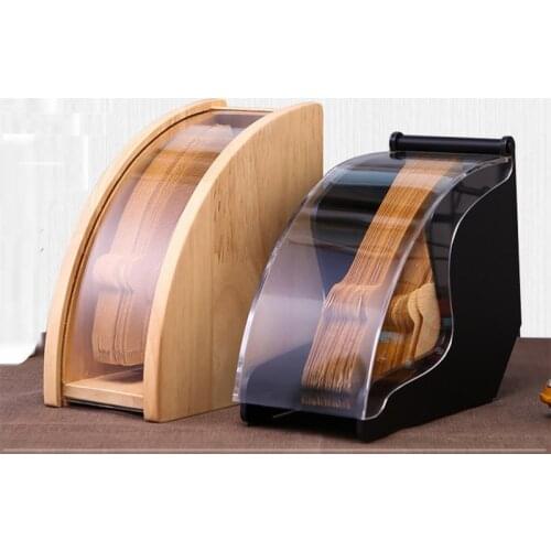 MICCK Coffee Filter Paper Holder Wooden Coffee Filter Paper Holder Storage V60 Cafe Paper Container Stand Tissue Box Shelf