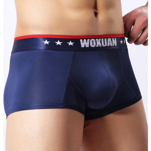 Ultra-thin Sexy Underwear Men Boxers Solid Convex Mens Underpants Short Panties Slip Homme Cueca Gay Male Boxers