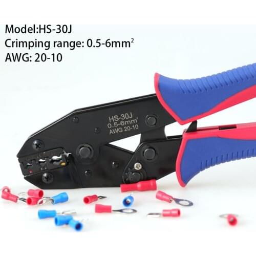 HS-30J HS-40J Crimp 1200PCS/480PCS/400PCS/700PCS Terminal Set Crimping Pliers Range 0.5-6mm²/0.25-6mm² AWG 20-10 Crimping Tool